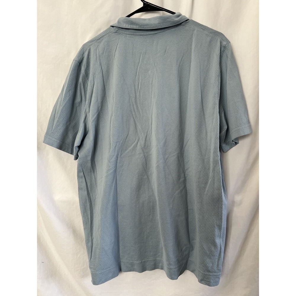 Ted Baker Shirt Mens Sz 6 Light Blue Textured Wave Polo Casual - Picture 6 of 6